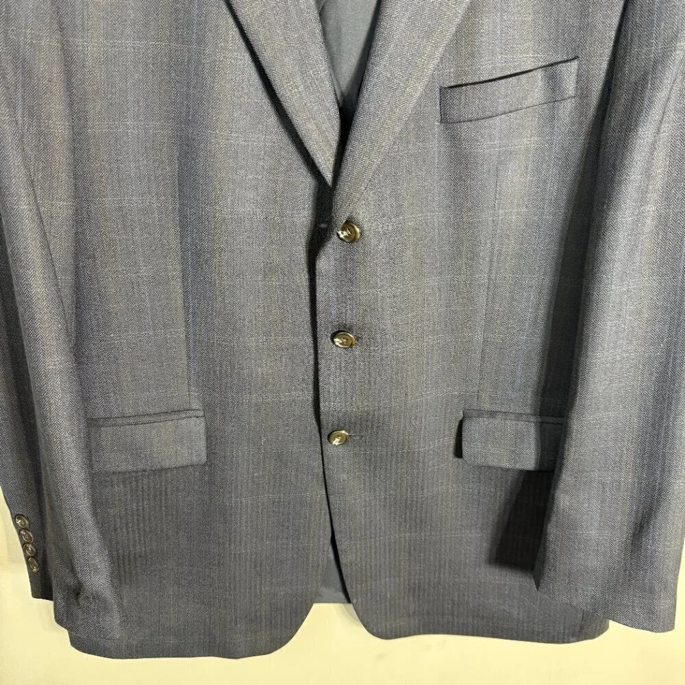 Lauren Ralph Lauren Plaid Wool Sport Coat Dinner Jacket Blazer Men's 46L Blue